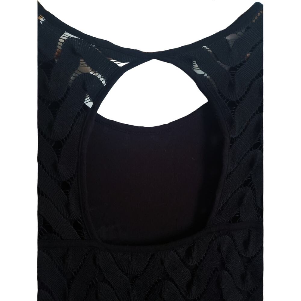 Free People Wild Thing Night Out Black Crochet Bodycon Mini Dress Size XS - Picture 3 of 9